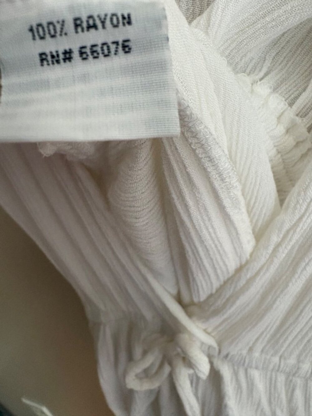 Raviya White Crinkle Maxi Kaftan Cover Up Dress Size Large Boho Beach Resort - Picture 10 of 12